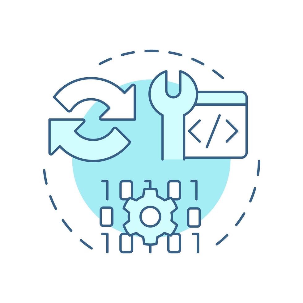Service worker soft blue concept icon. Background script running separately from webpage. Component of PWAs. Round shape line illustration. Abstract idea. Graphic design. Easy to use in presentation vector