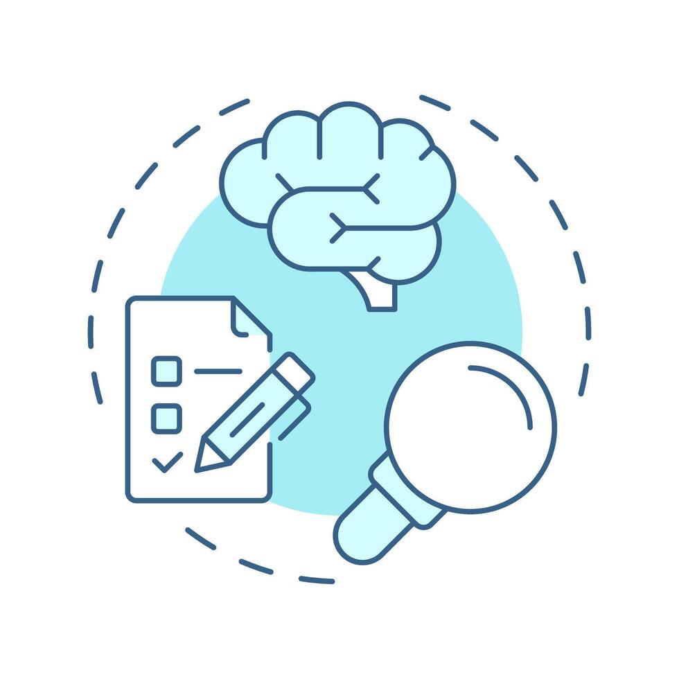 Self assessment soft blue concept icon. Professional growth. Career development. Test, knowledge. Round shape line illustration. Abstract idea. Graphic design. Easy to use in infographic vector