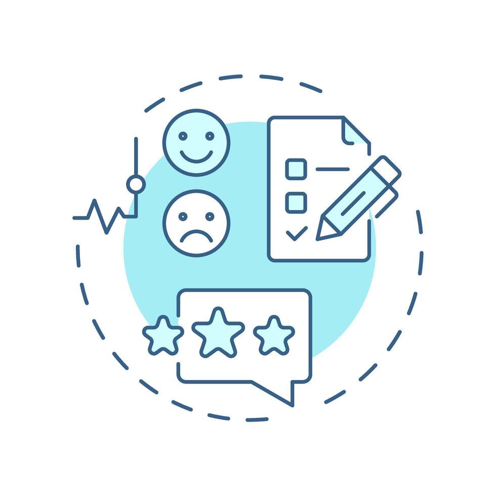 Employee engagement survey soft blue concept icon. Feedback checklist, review. Round shape line illustration. Abstract idea. Graphic design. Easy to use in infographic, presentation vector