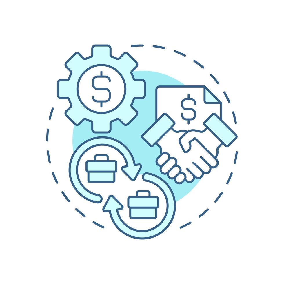 Transfer pricing soft blue concept icon. Business financial regulation. Intercompany transaction process. Round shape line illustration. Abstract idea. Graphic design. Easy to use in booklet vector
