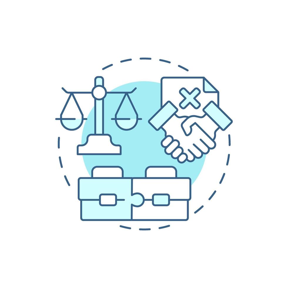 Elimination of reciprocal transactions soft blue concept icon. Benefit of intercompany accounting processes. Round shape line illustration. Abstract idea. Graphic design. Easy to use in booklet vector
