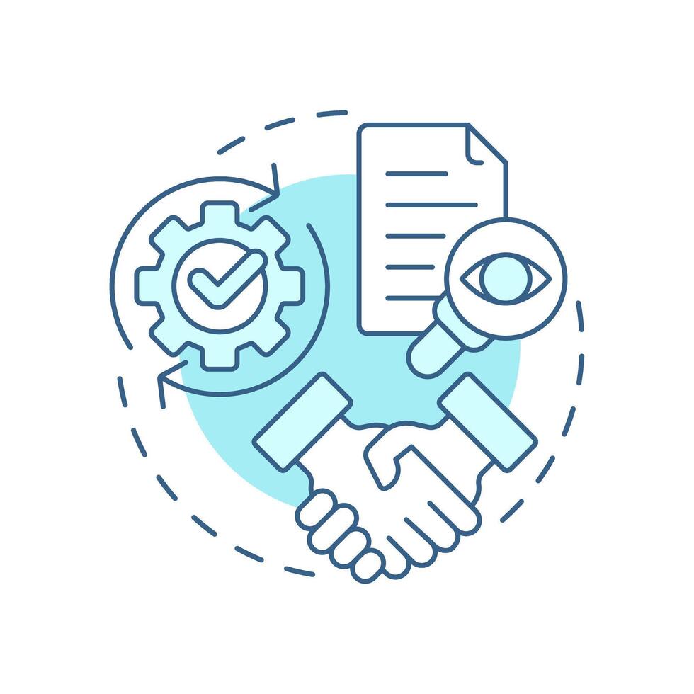 Efficiency in audits soft blue concept icon. Accurate record. Benefit of intercompany accounting transactions. Round shape line illustration. Abstract idea. Graphic design. Easy to use in booklet vector