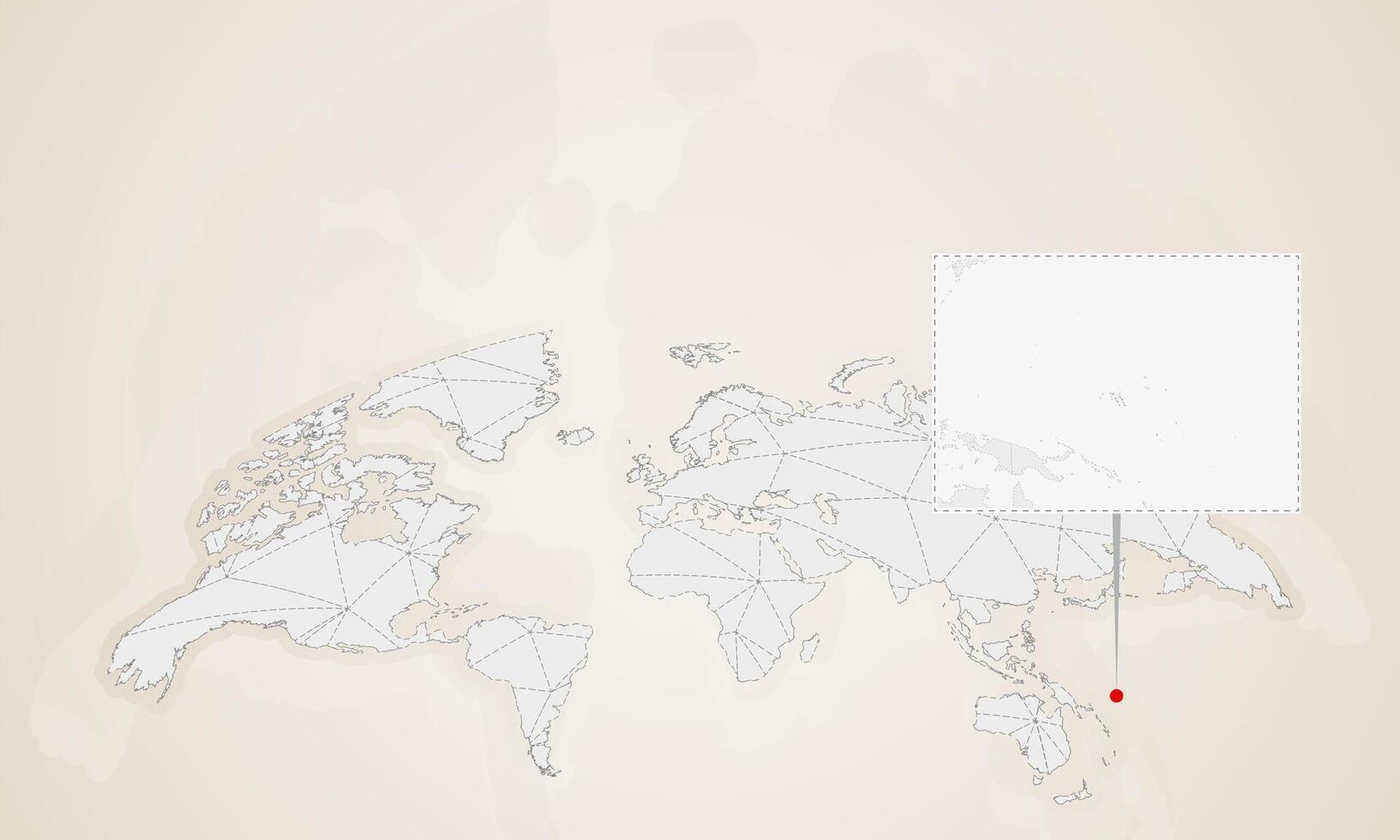 Map of Marshall Islands with neighbor countries pinned on world map. vector