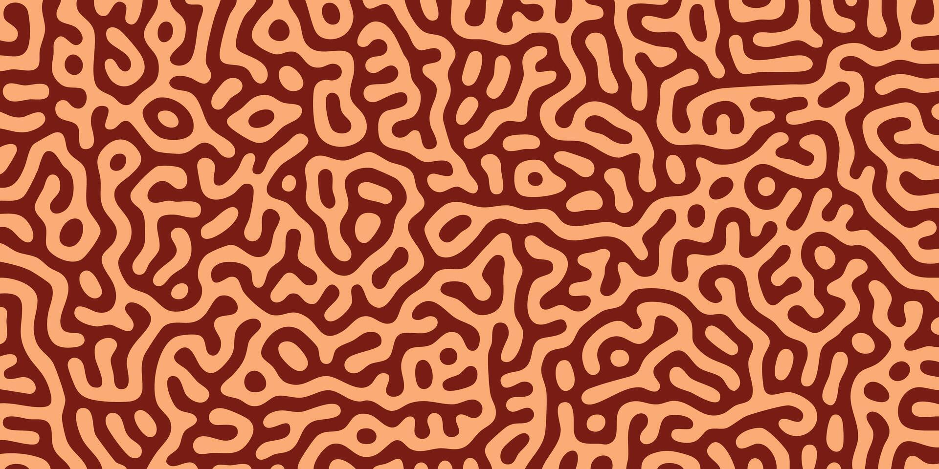 Earth toned maze blob pattern with warm palette vector