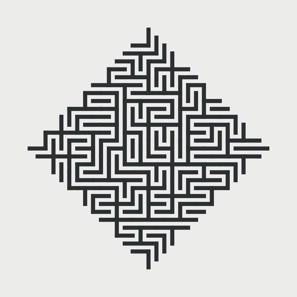 Diamond maze pattern with right-angle pathways vector