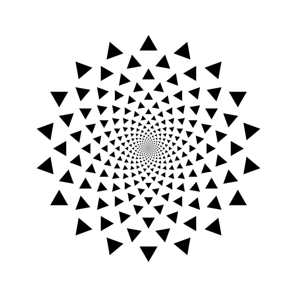 Spiral triangle pattern with inward motion vector