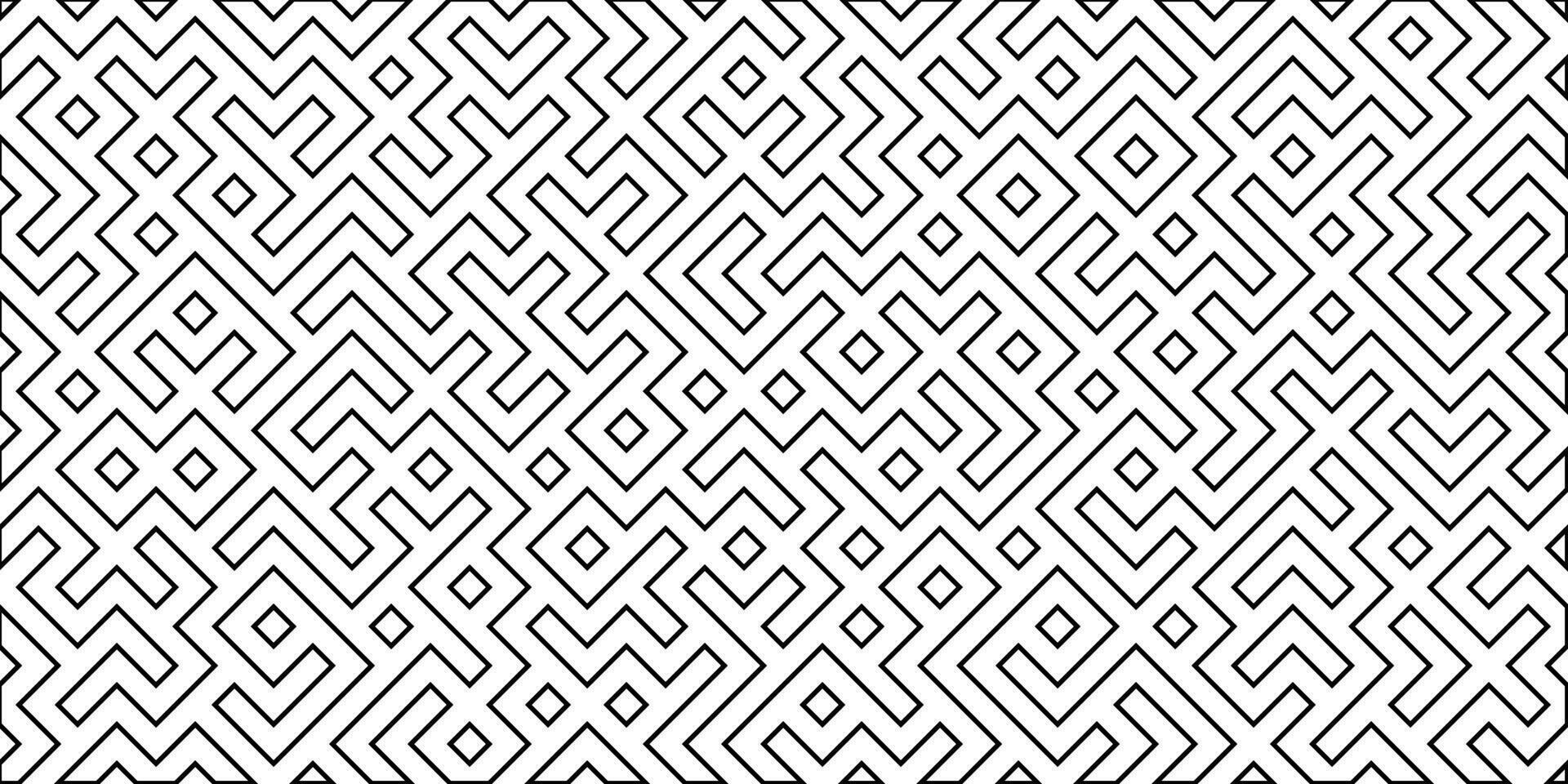 Black outlined tribal pattern on white background vector