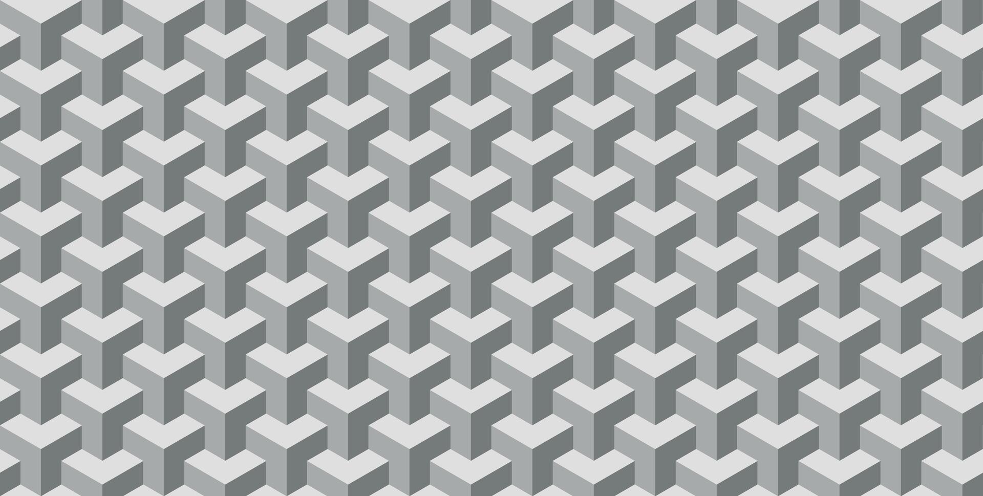 Geometric block cube pattern with stacked illusion vector