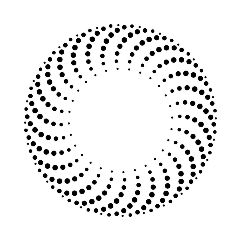 Circular spiral of black dots with wide gap vector