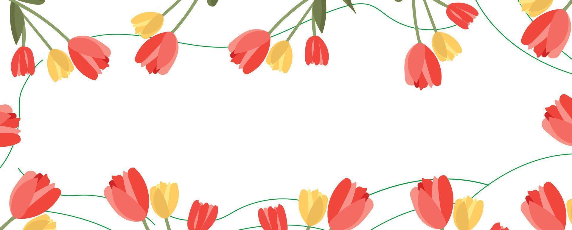 Banner is a tulip frame with a place for the inscription vector