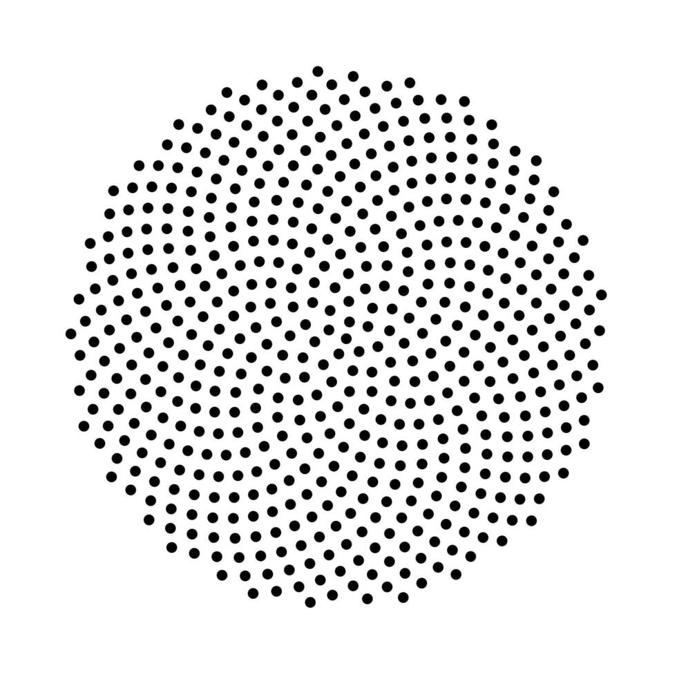 Black dot spiral pattern with smooth distribution vector