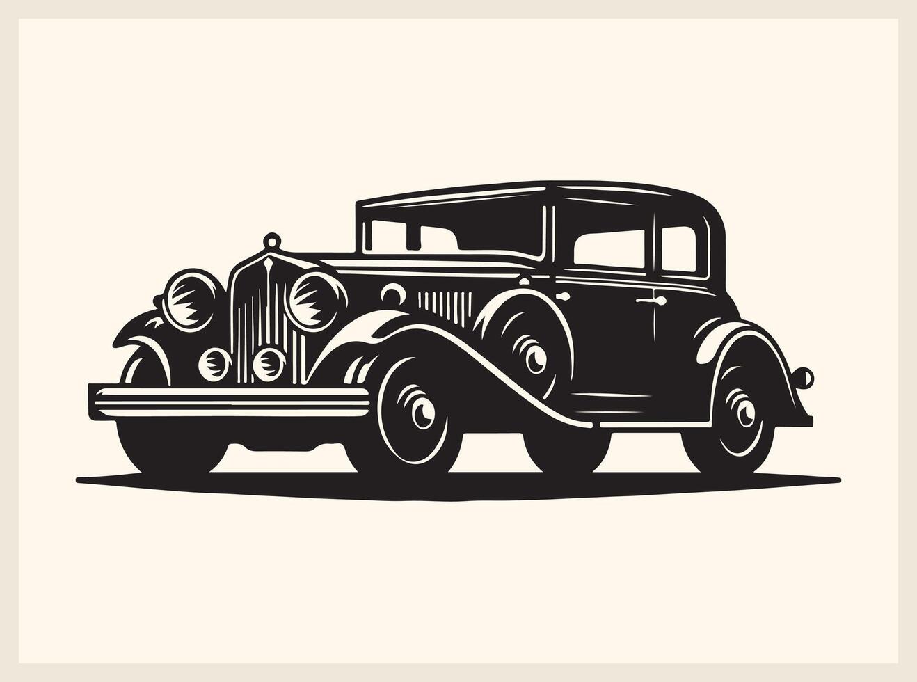 Retro Classic Car for Old-Fashioned Auto Designs vector