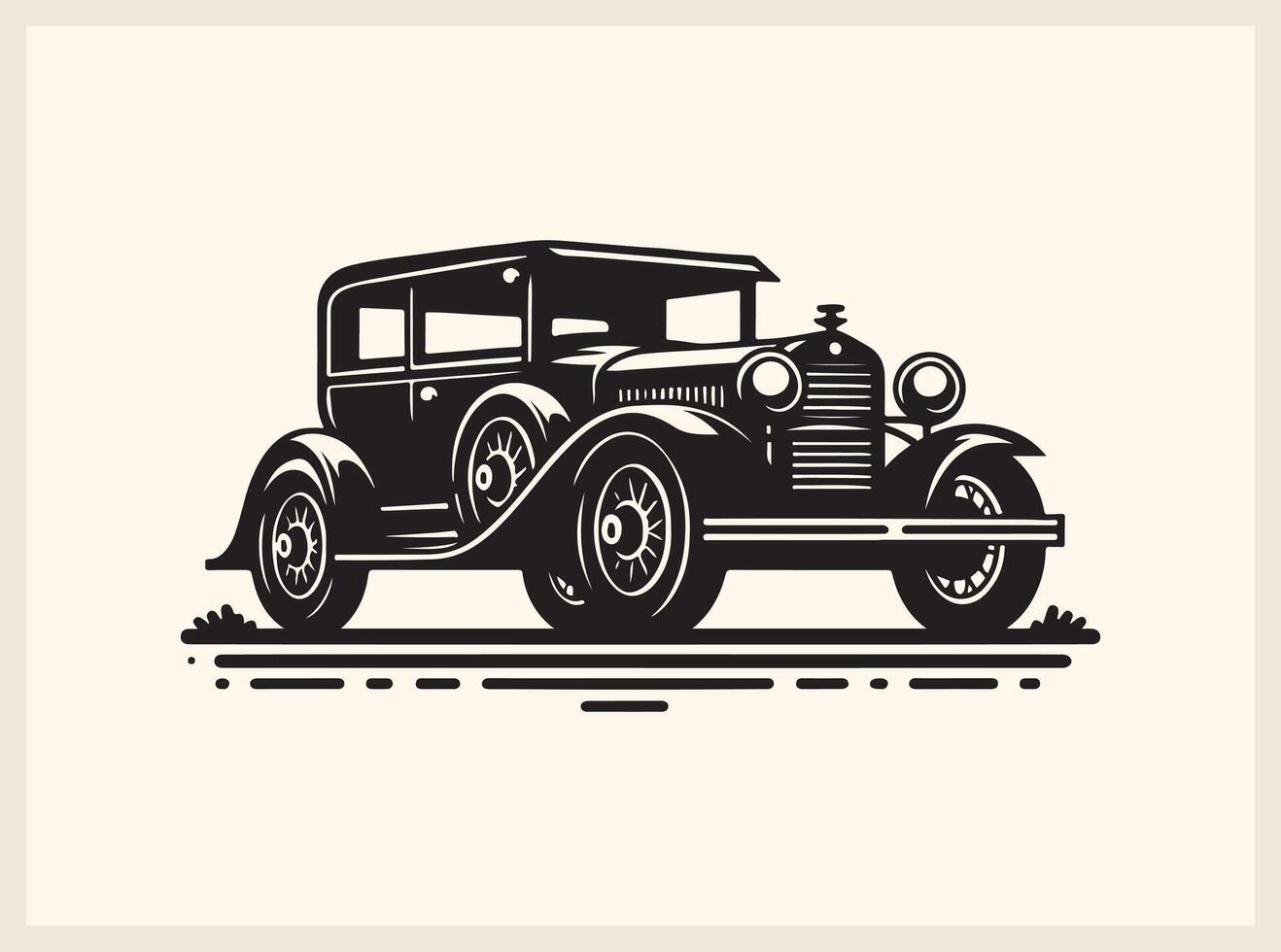 Vintage Classic Car for Retro and Collectors Graphics vector