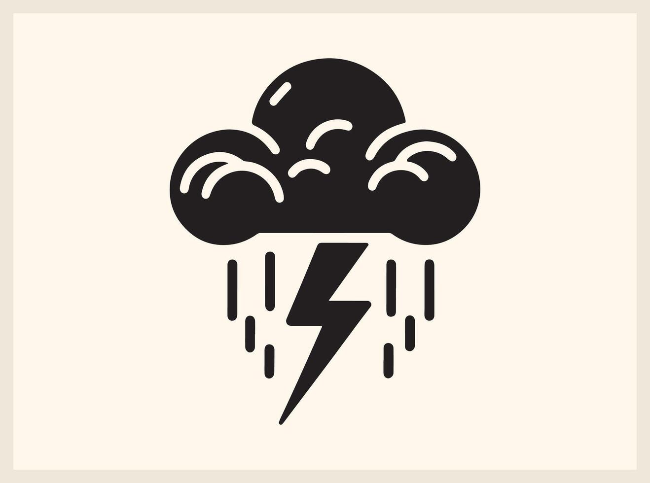 Stormy Cloud with Thunderbolt for Rain and Thunder Themes vector