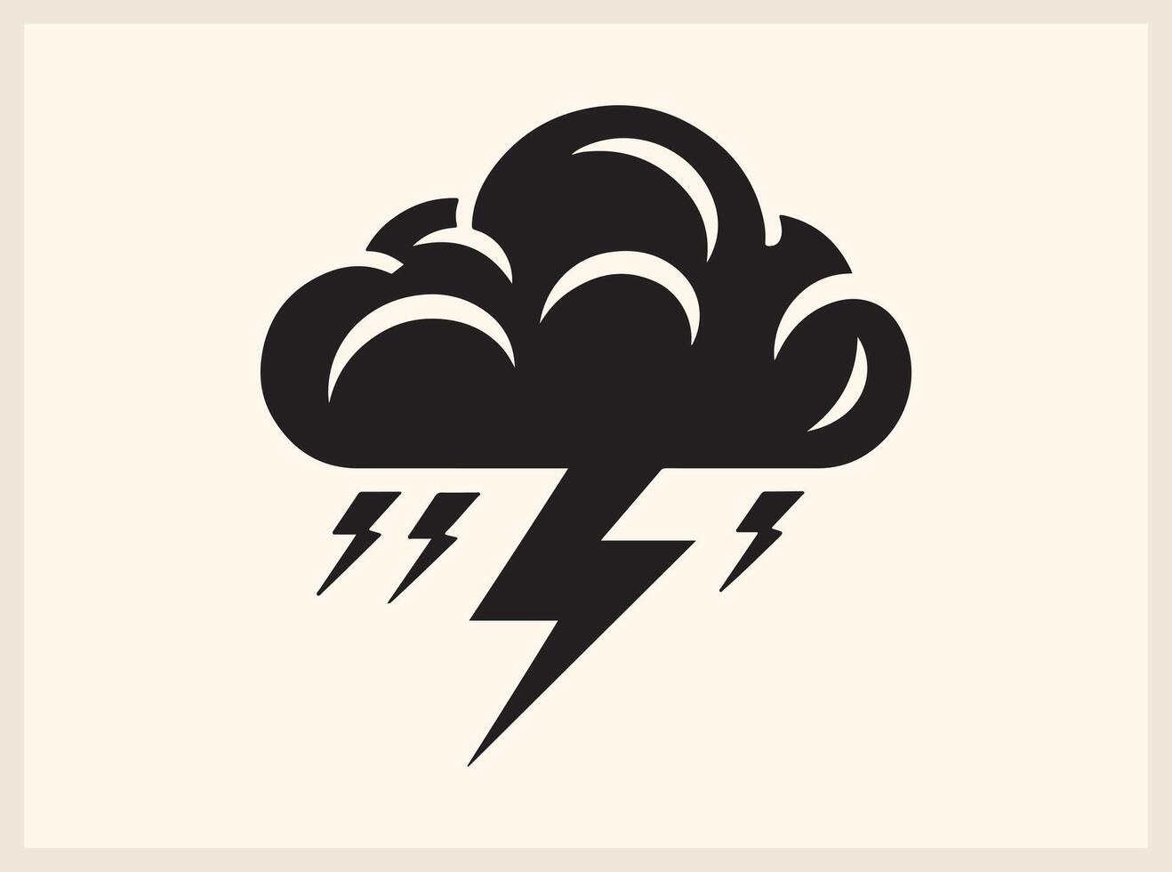 Artistic Cloud with Thunderbolt for Weather-Related Creations vector
