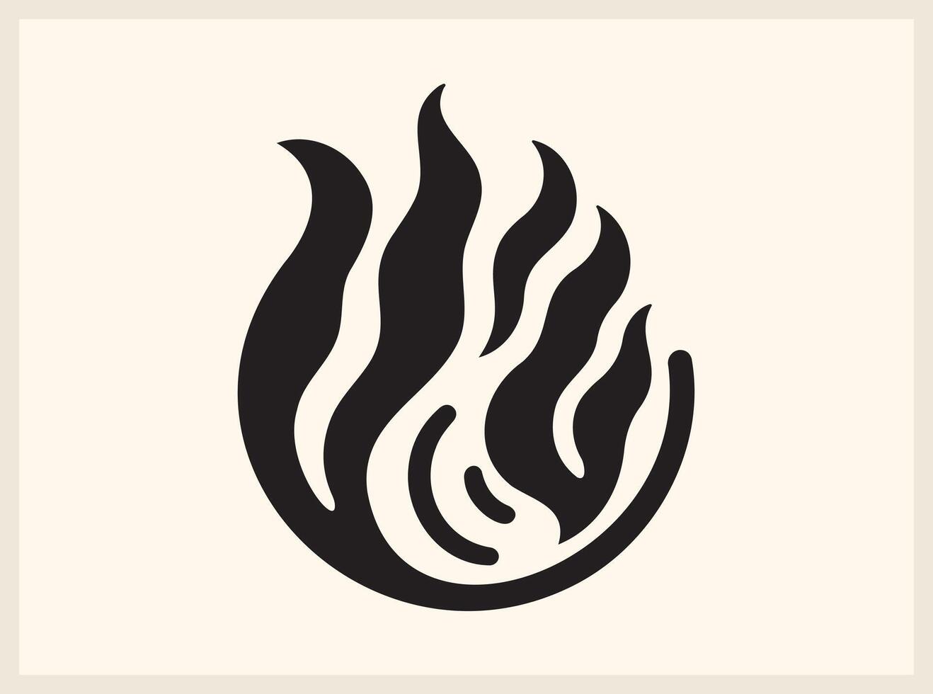 Simple Abstract Fire Flame for Clean and Striking Art vector