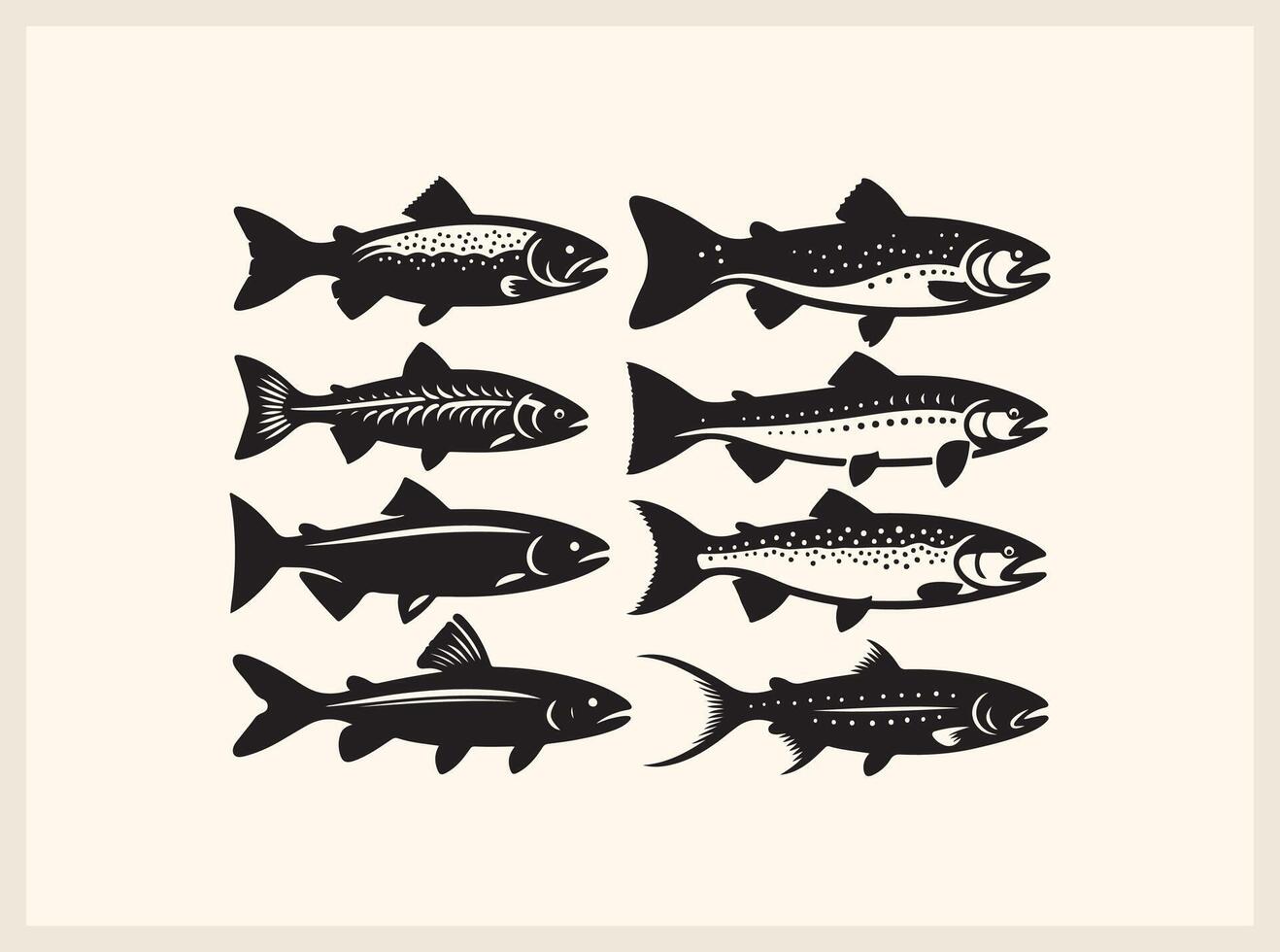 Unique Classic Fish Shape for Underwater-Themed Creations vector