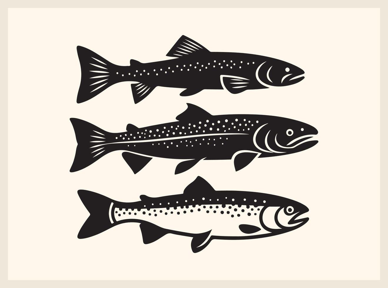 Artistic Classic Fish Shape for Sea Life-Inspired Graphics vector