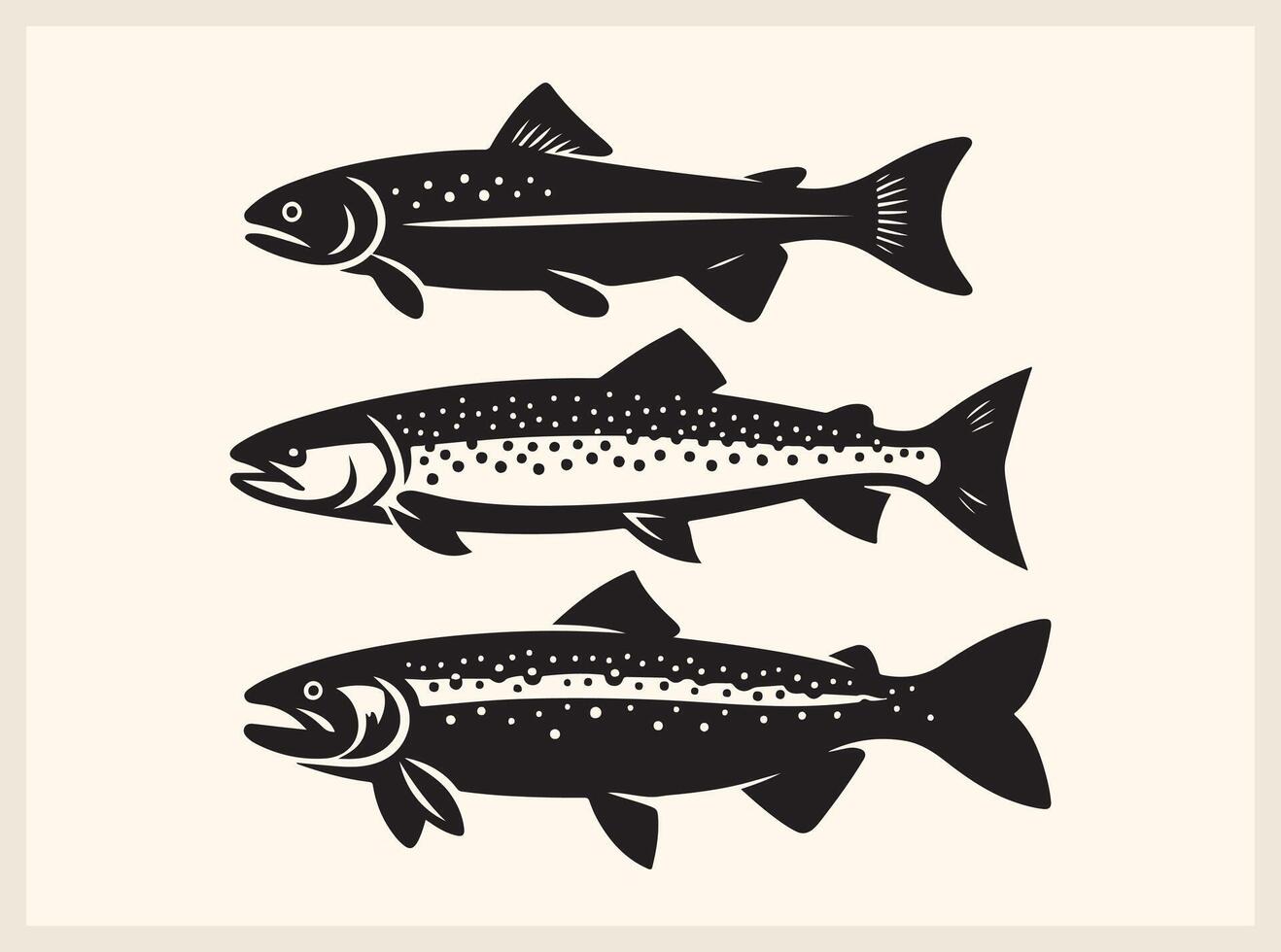 Detailed Classic Fish Shape for Aquatic-Inspired Artwork vector