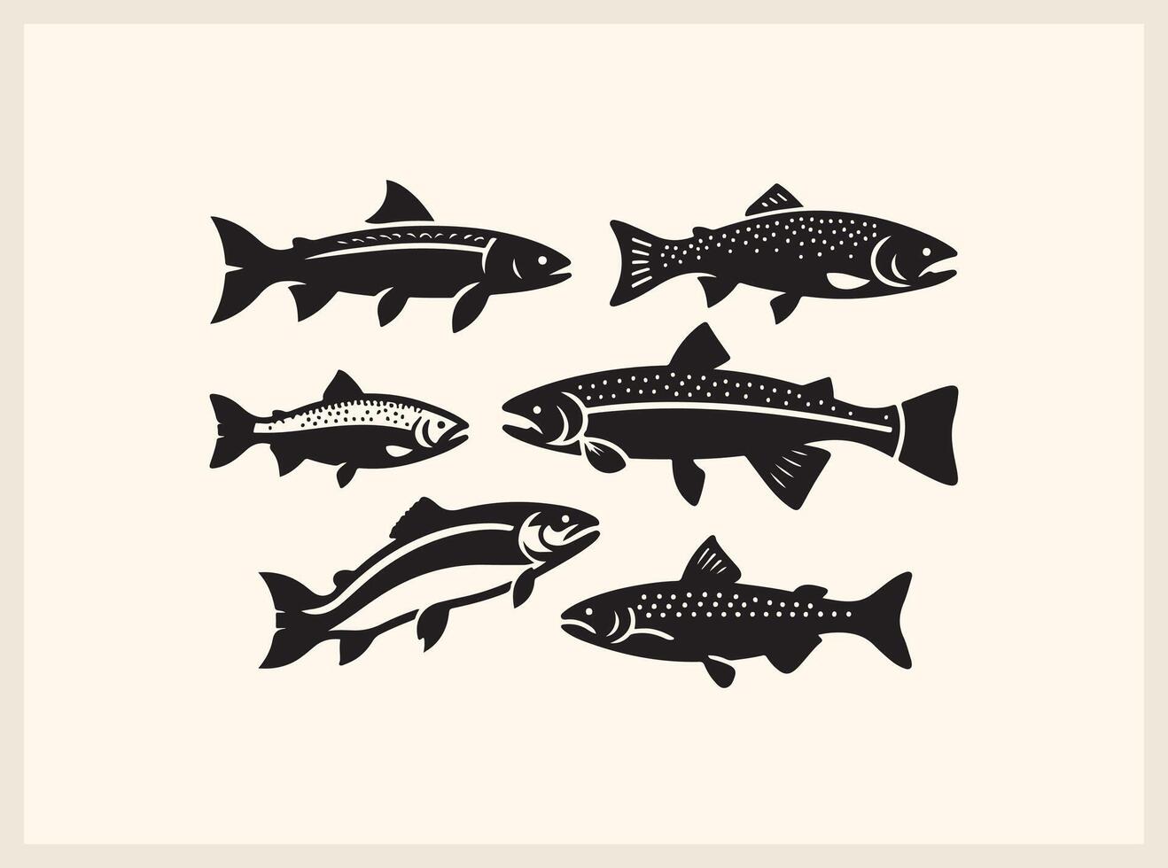 Classic Fish Shape for Nautical and Marine Art vector
