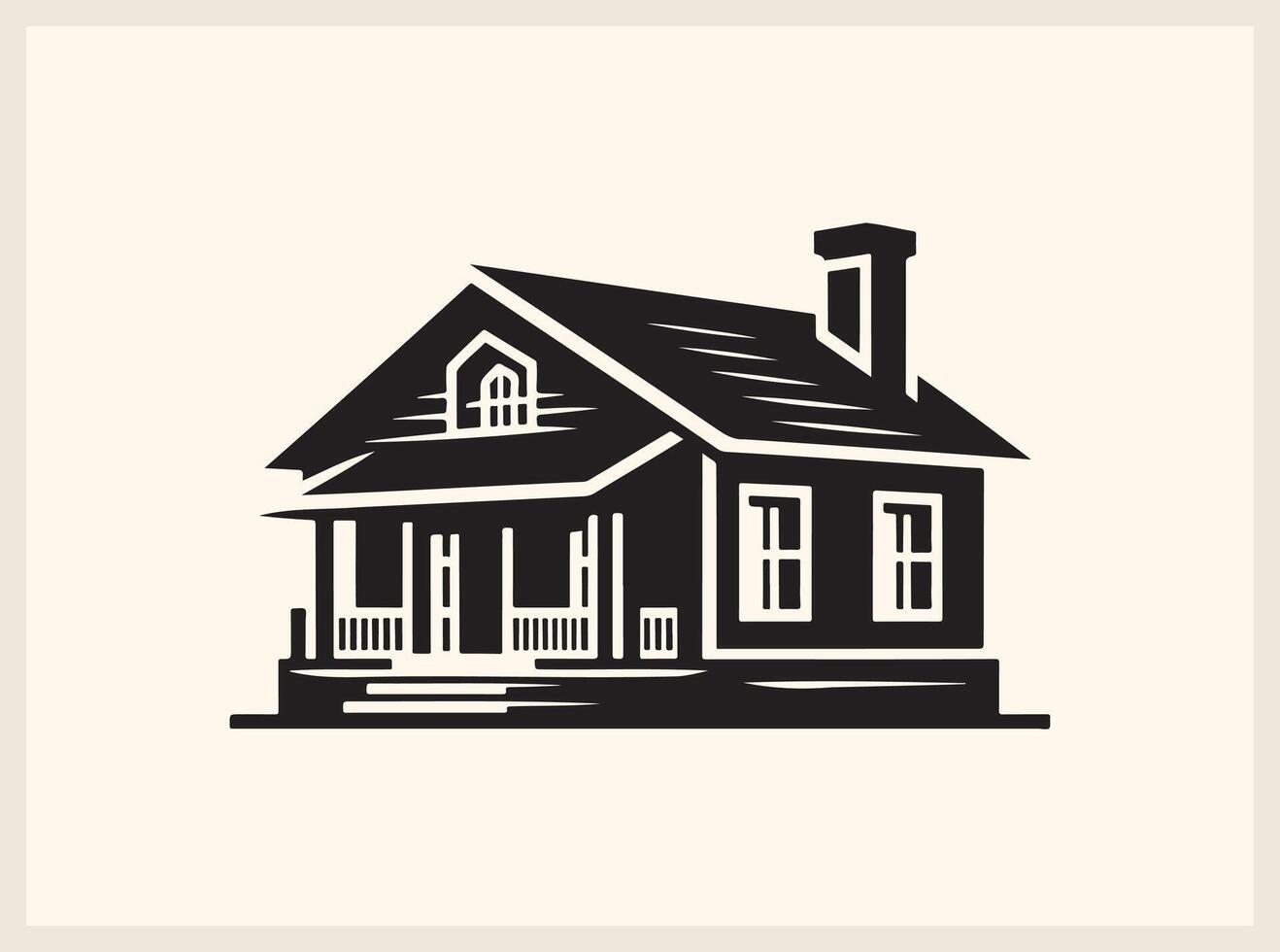Classic House Silhouette for Residential and Urban Concepts vector