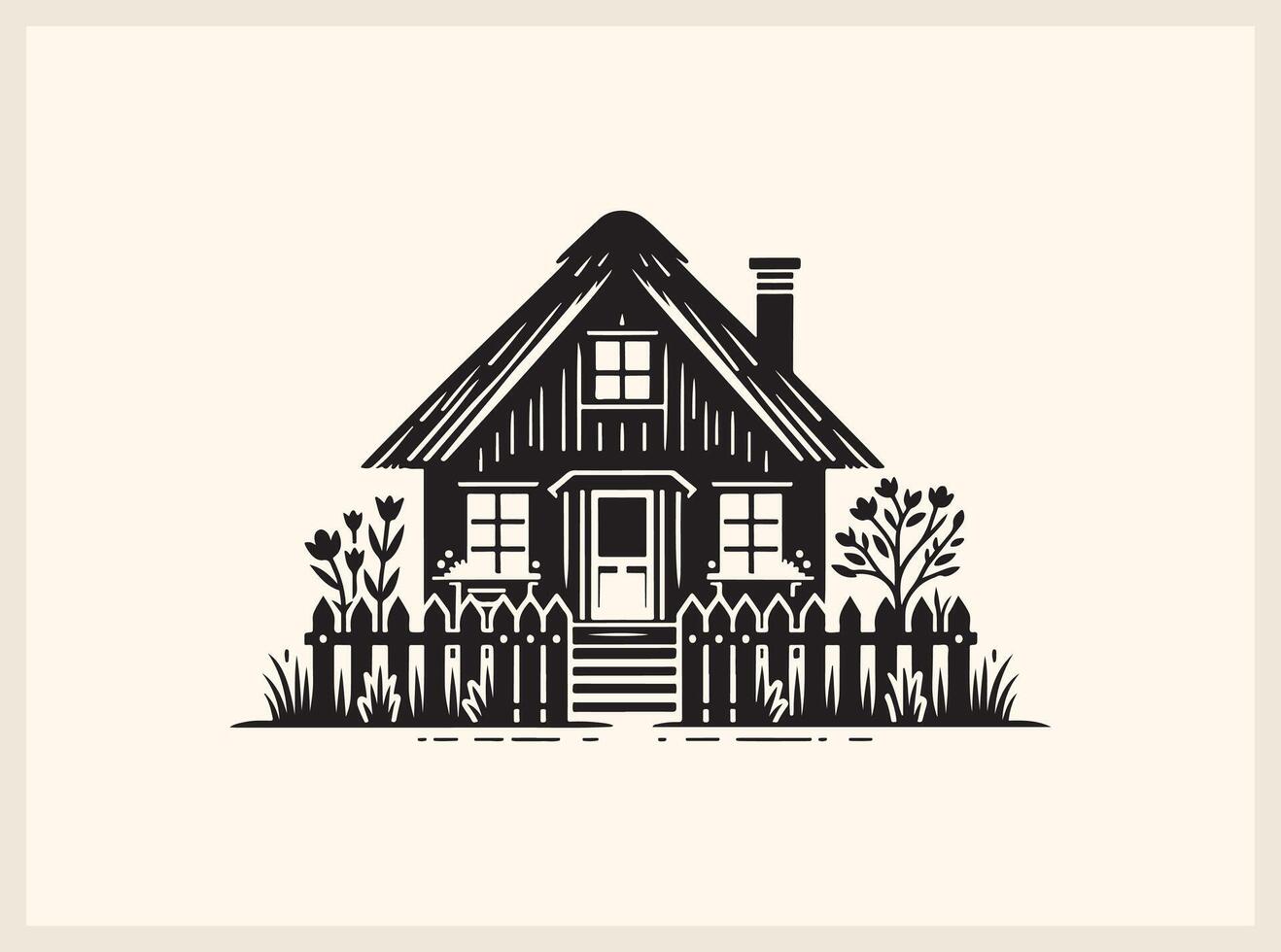 Quaint Cottage Style House for Small Town and Vintage Designs vector