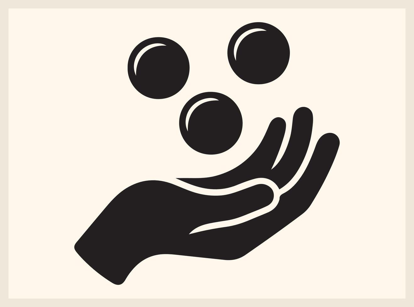 Minimalist Hand Holding Coin for Banking and Savings Designs vector