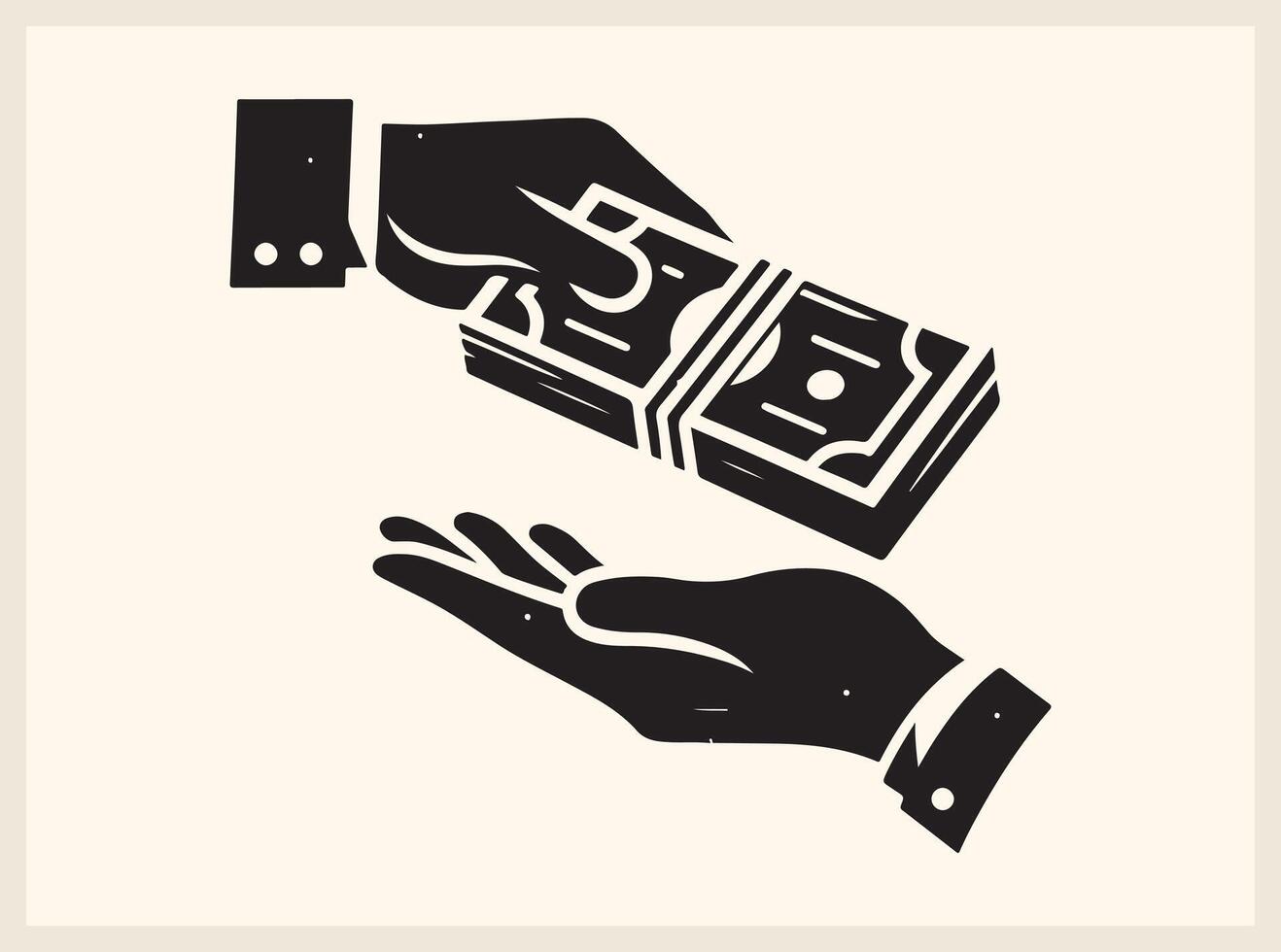 Classic Hands Exchanging Money for Economic and Business Graphics vector