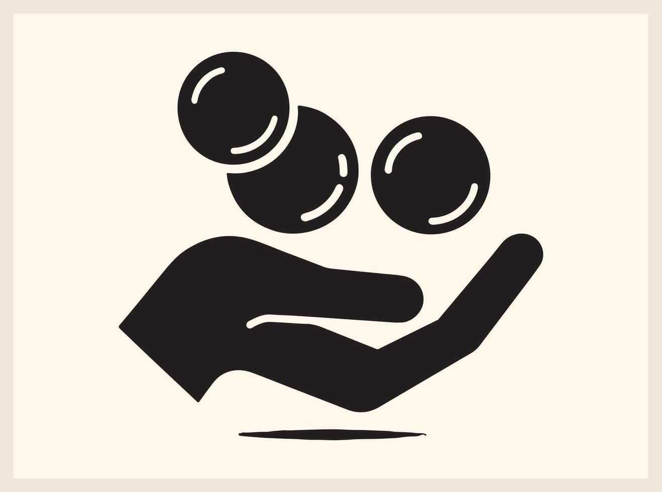 Simple Hand Holding Coin for Budgeting and Finance Concepts vector
