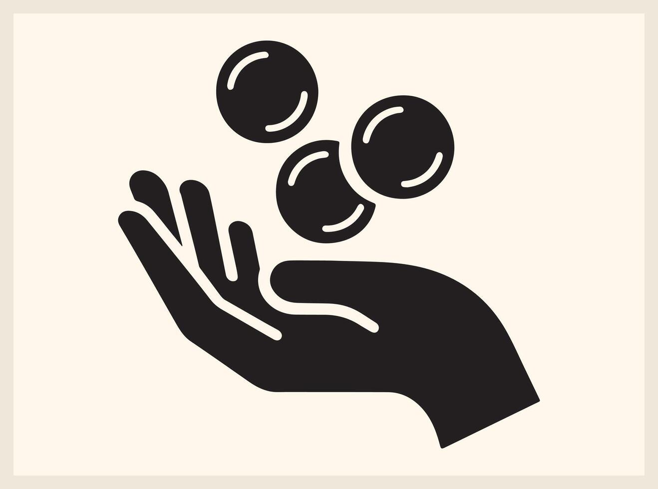 Bold Hand Holding Coin for Growth and Prosperity Themes vector