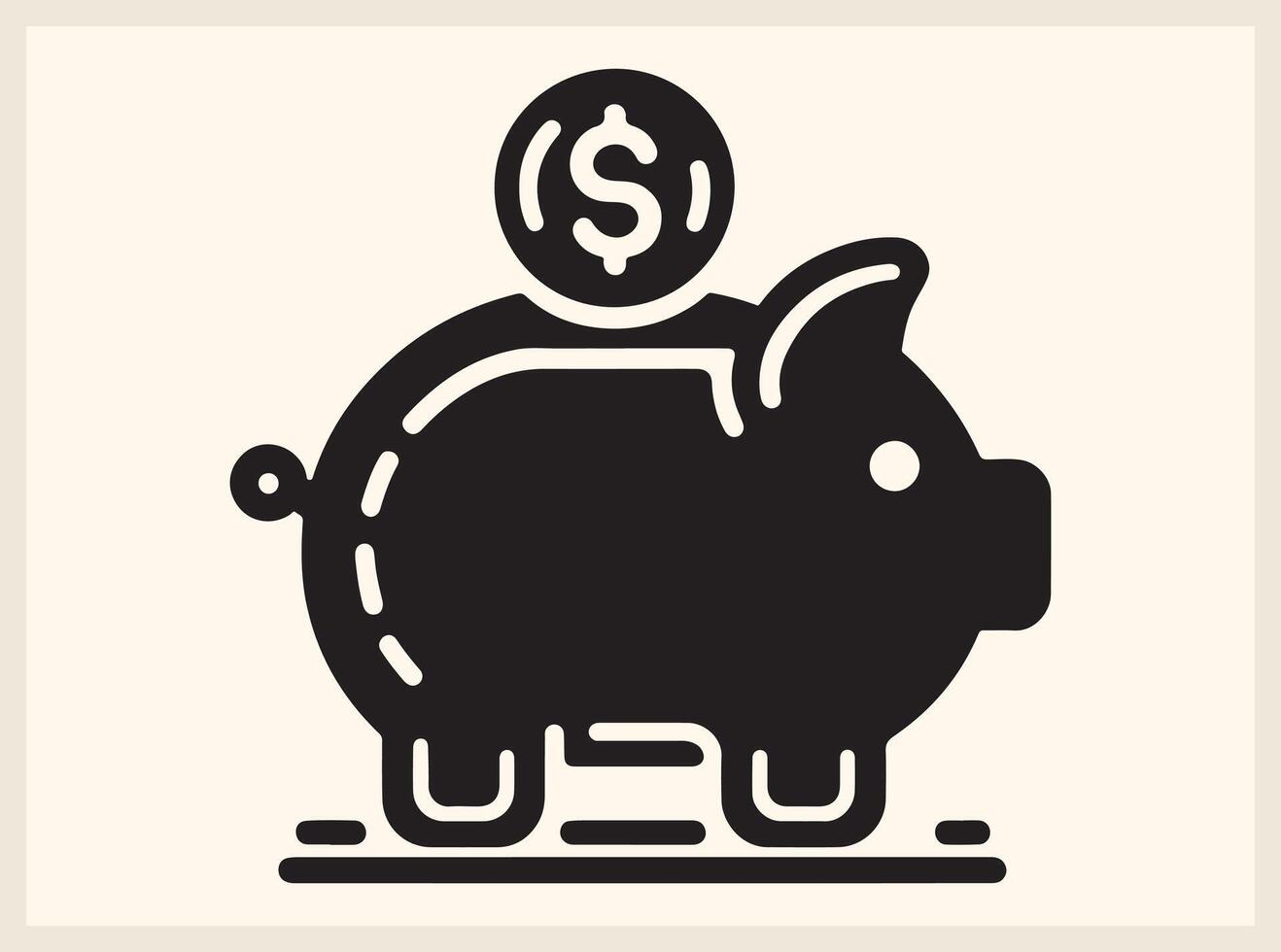 Piggy BMinimalist Piggy Bank with a Coin Dropping In for Money Management vector