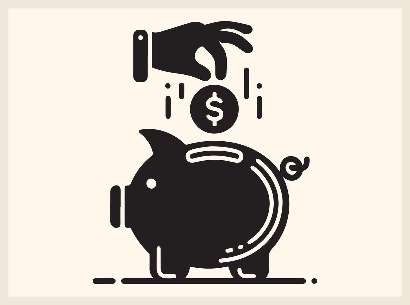Playful Piggy Bank with a Coin Dropping In for Kids' Finance Art vector