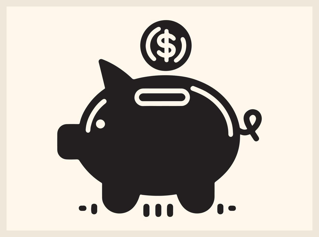 Adorable Piggy Bank with a Coin Dropping In for Personal Finance Graphics vector