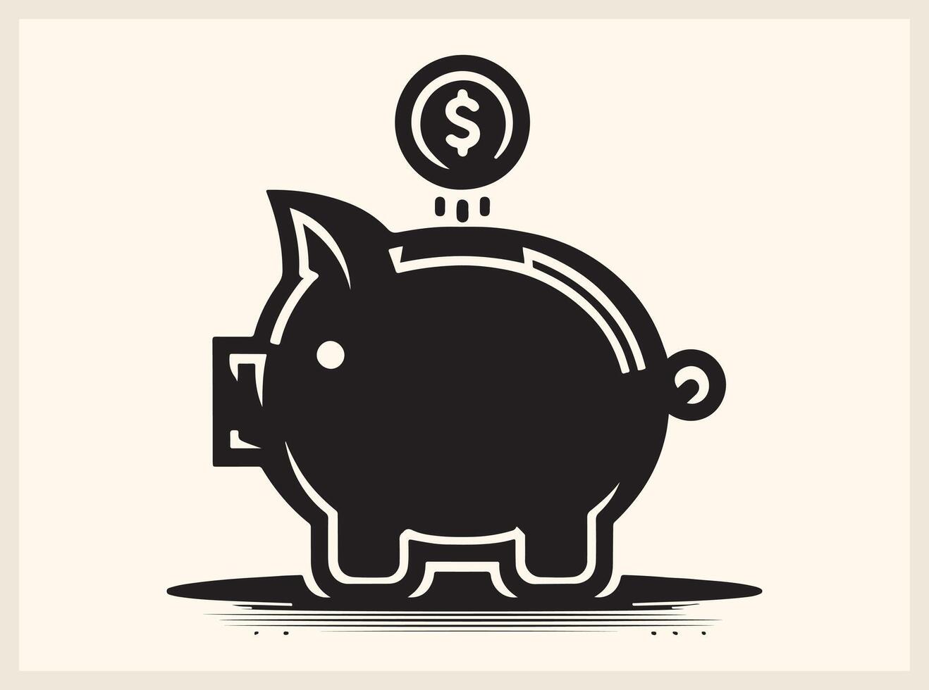 Classic Piggy Bank with a Coin Dropping In for Savings Concepts vector