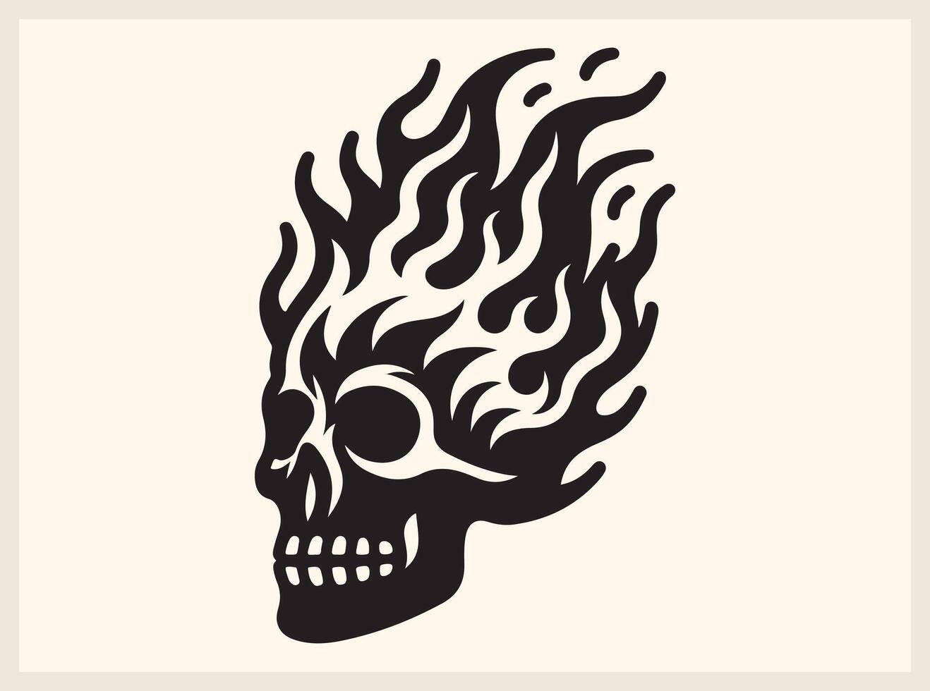 Bold Skull with Flames for Horror and Thriller Concepts vector