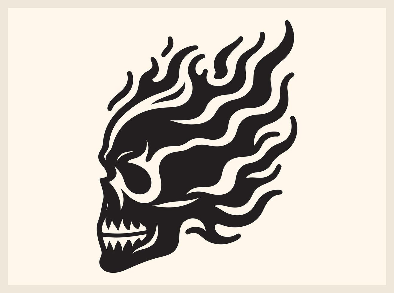 Iconic Skull with Flames for Tattoo-Inspired Graphics vector