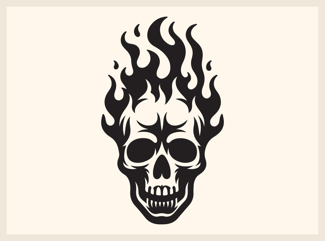 Fierce Skull with Flames for Intense and Bold Designs vector