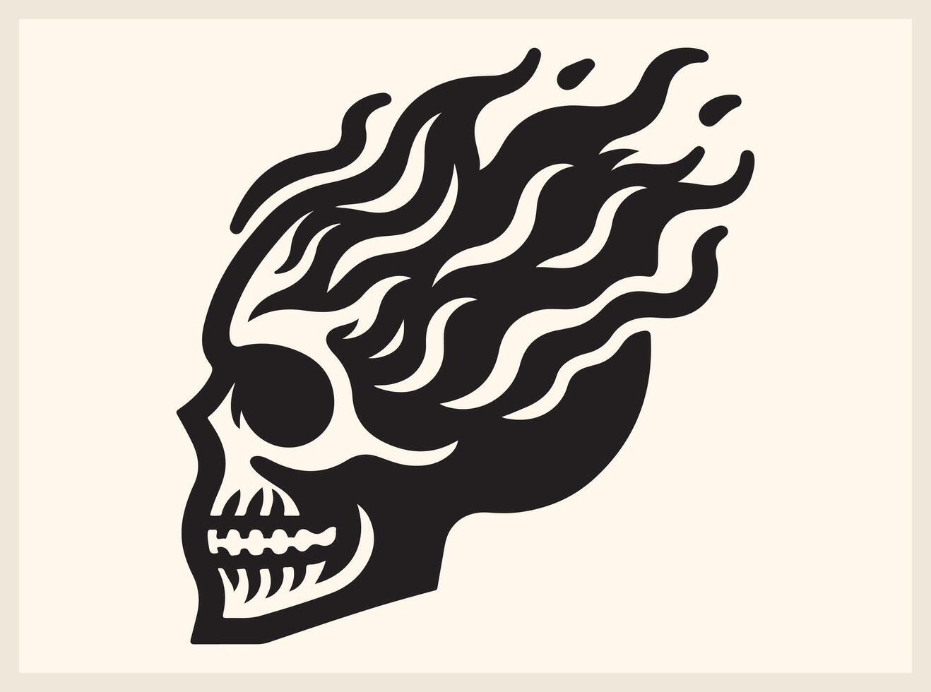 Artistic Skull with Flames for Unique and Expressive Creations vector