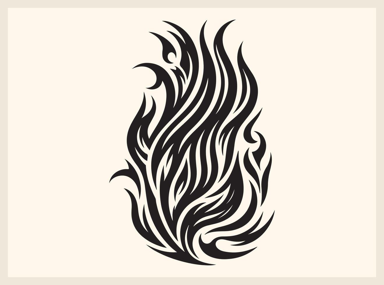 Dynamic Tribal Fire Line Art for Motion and Strength Symbols vector