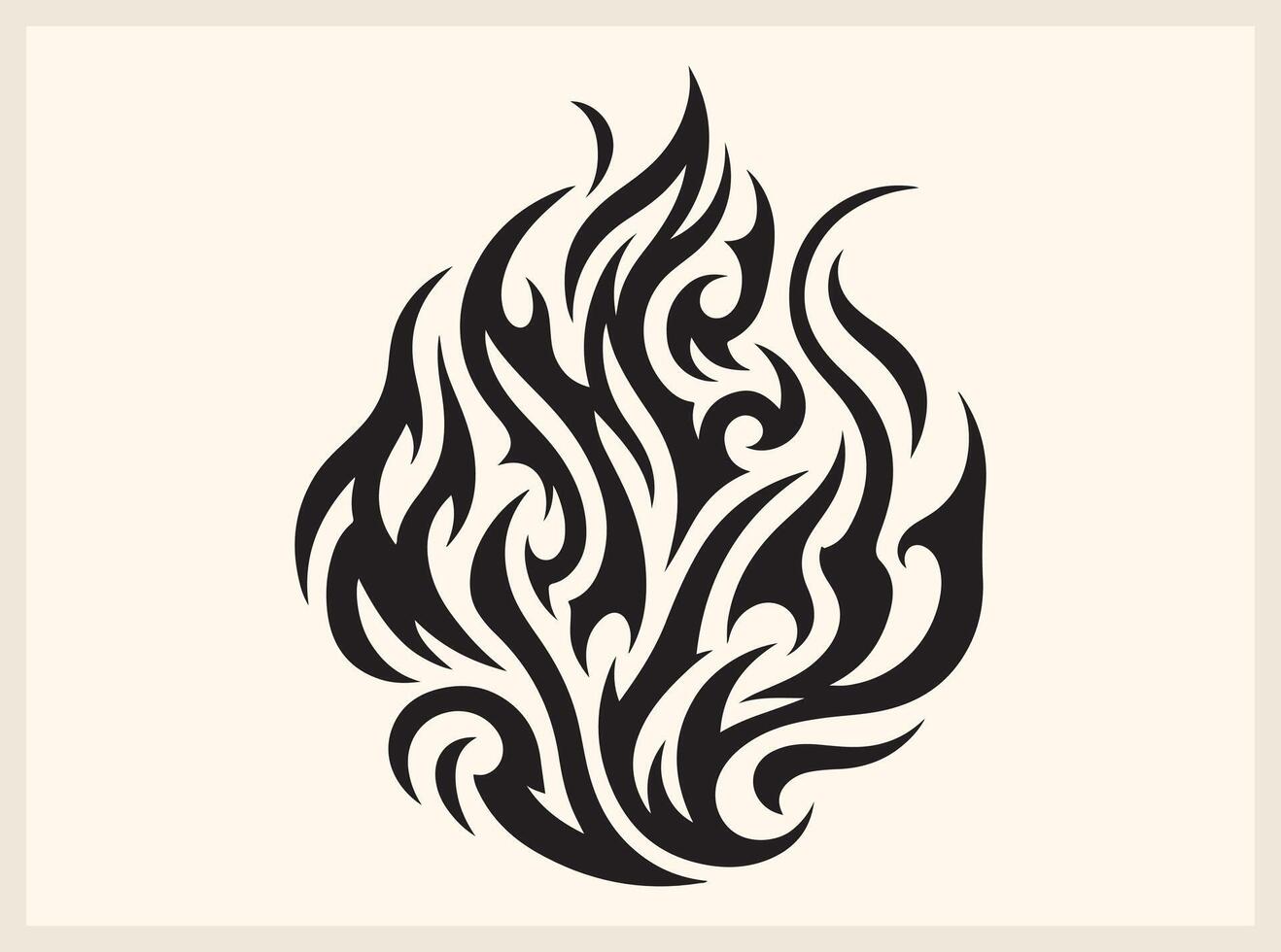 Fiery Tribal Fire Line Art for Intense and Dynamic Concepts vector