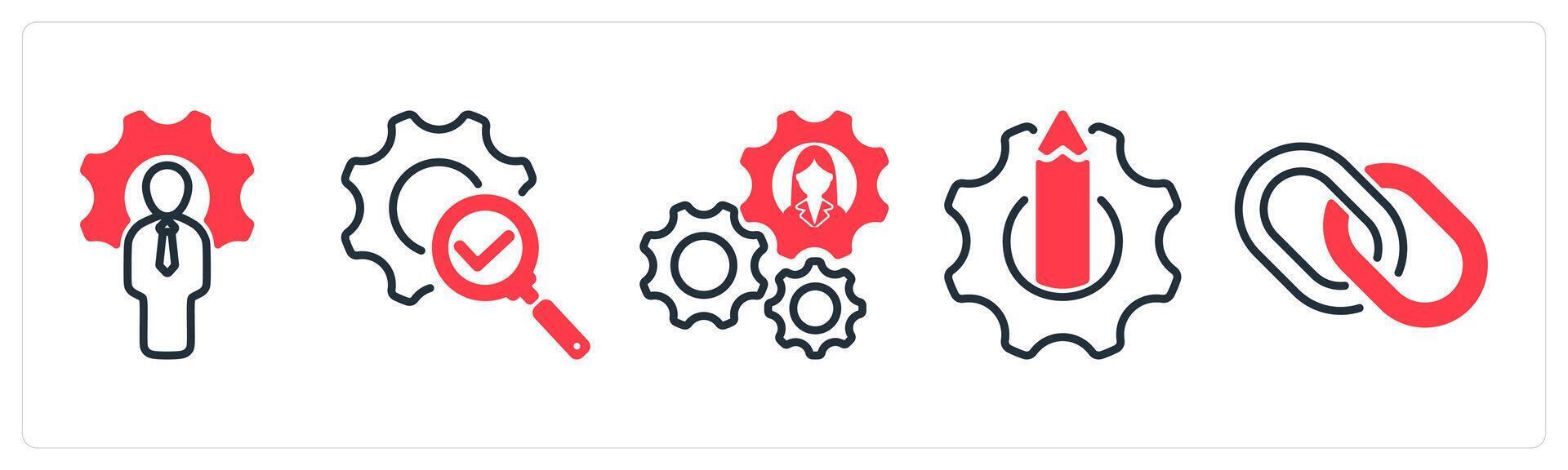 A set of 5 business icons as technical expert, correction, business support vector