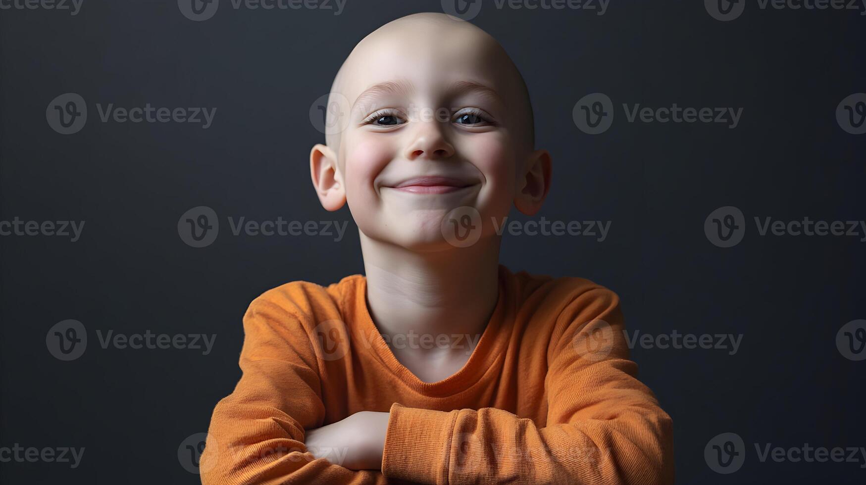 Resilient young spirit A portrait of courage and optimism shining through challenges photo