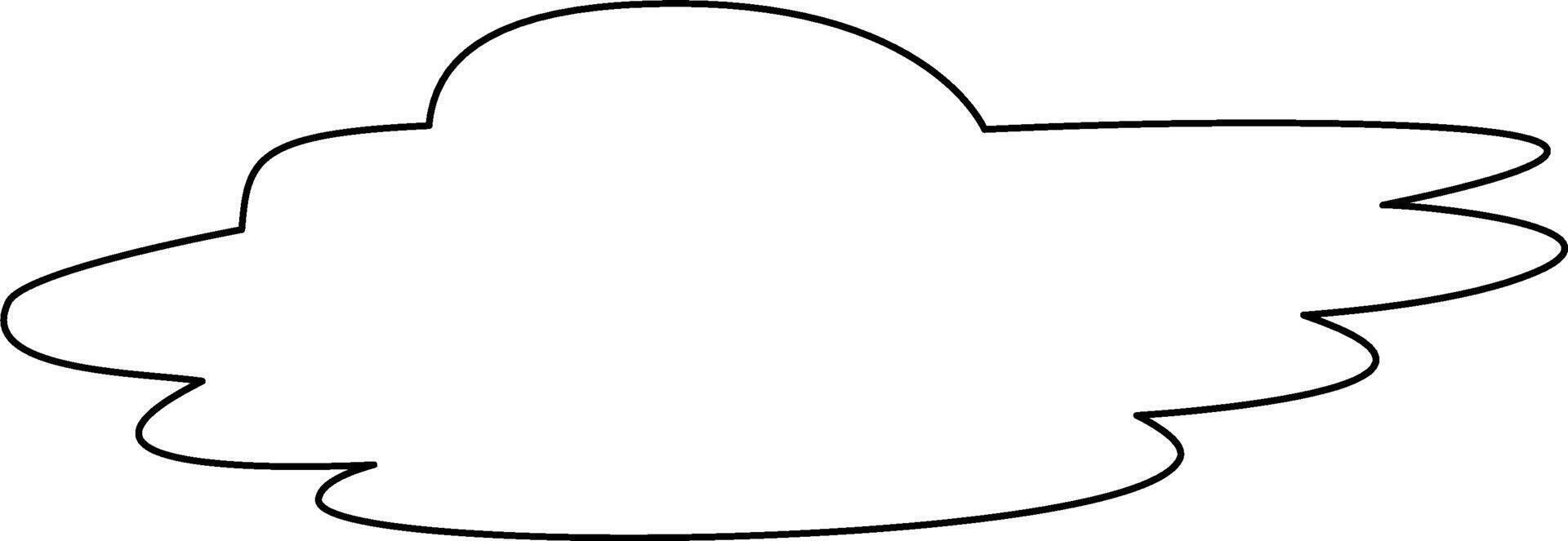 Black Line Art Flat White Fill Stratus Cloud Drawing vector