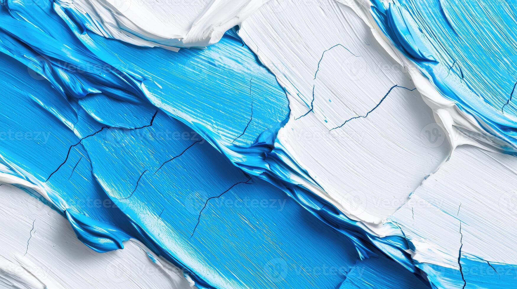 Abstract Blue and White Paint Texture Strokes photo