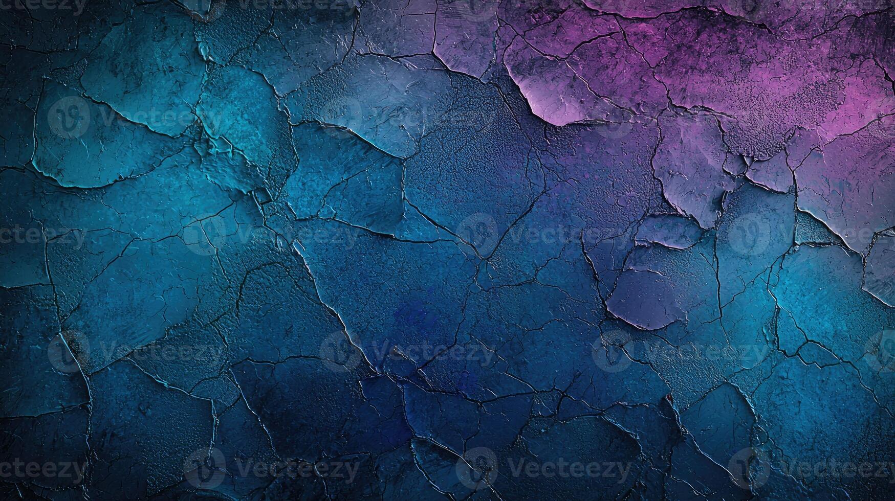 Abstract Cracked Paint Texture in Deep Blue and Purple Hues photo