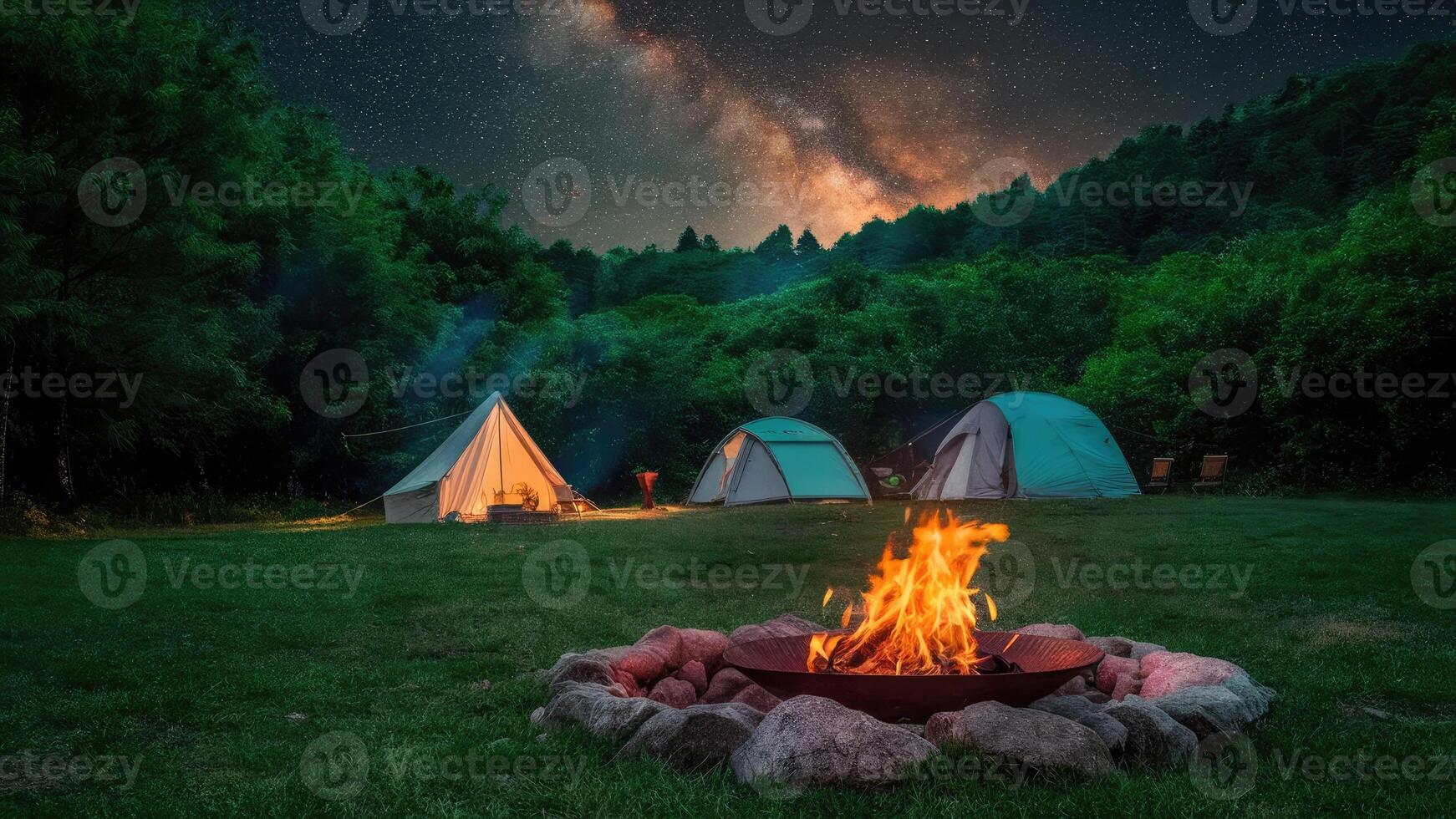 Outdoor Camping Under the Milky Way photo