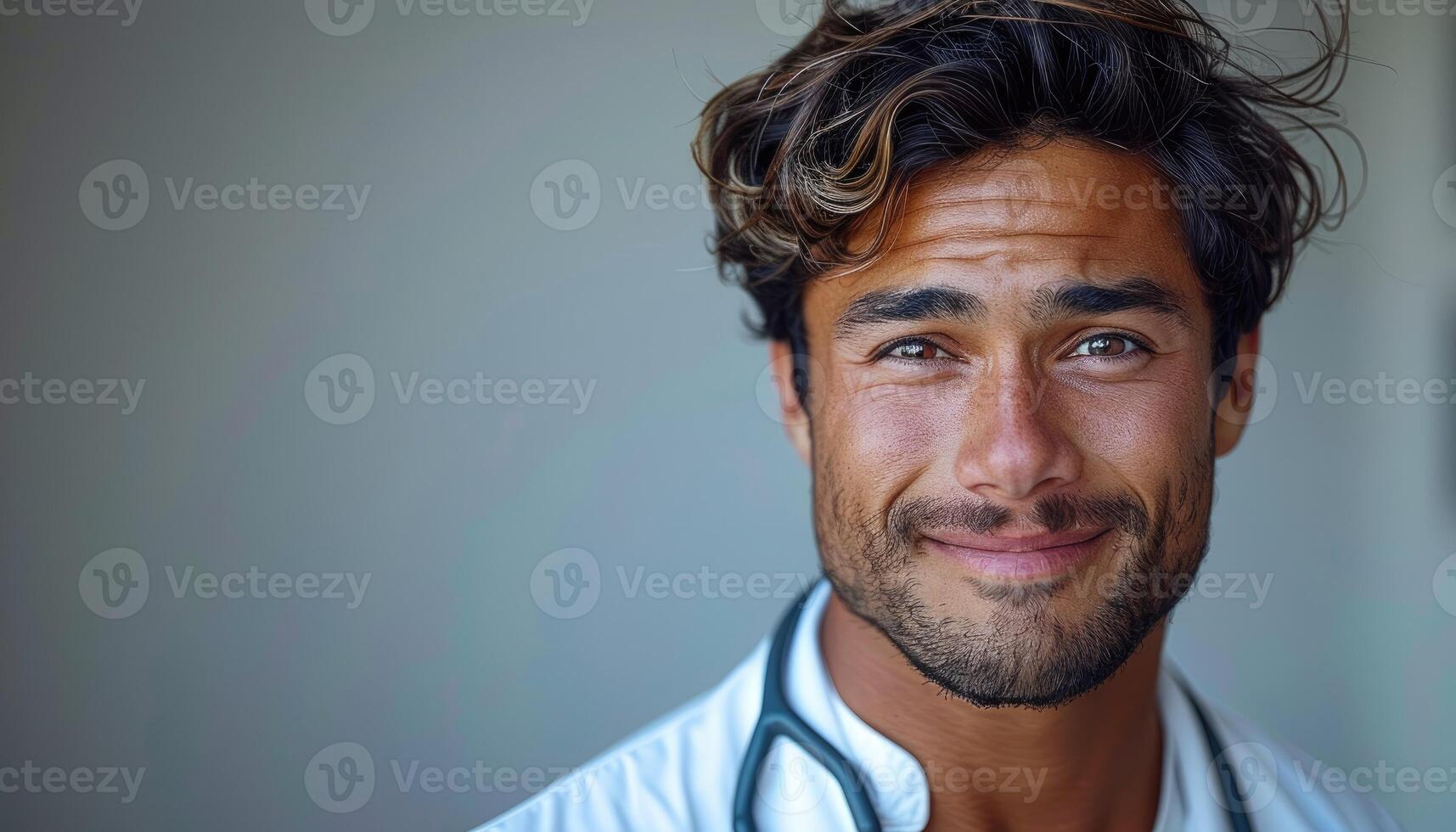 Handsome Doctor Smiling Friendly Portrait photo