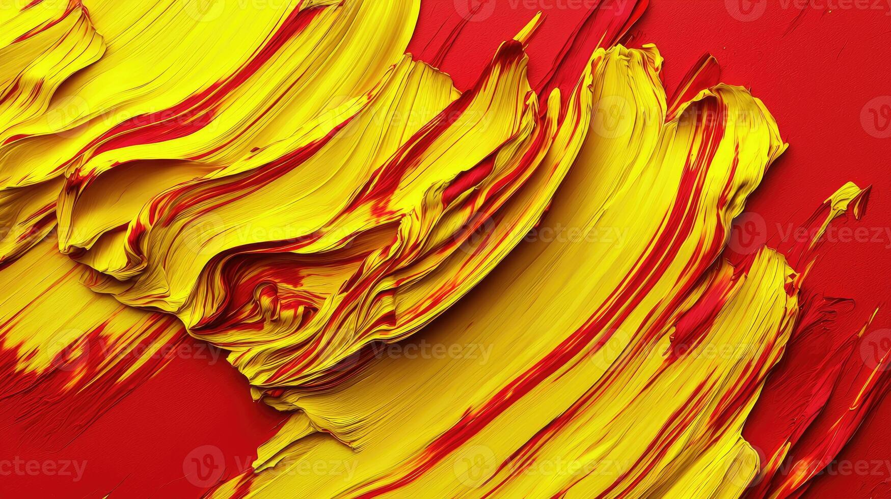 Abstract Red and Yellow Paint Swirl Texture photo