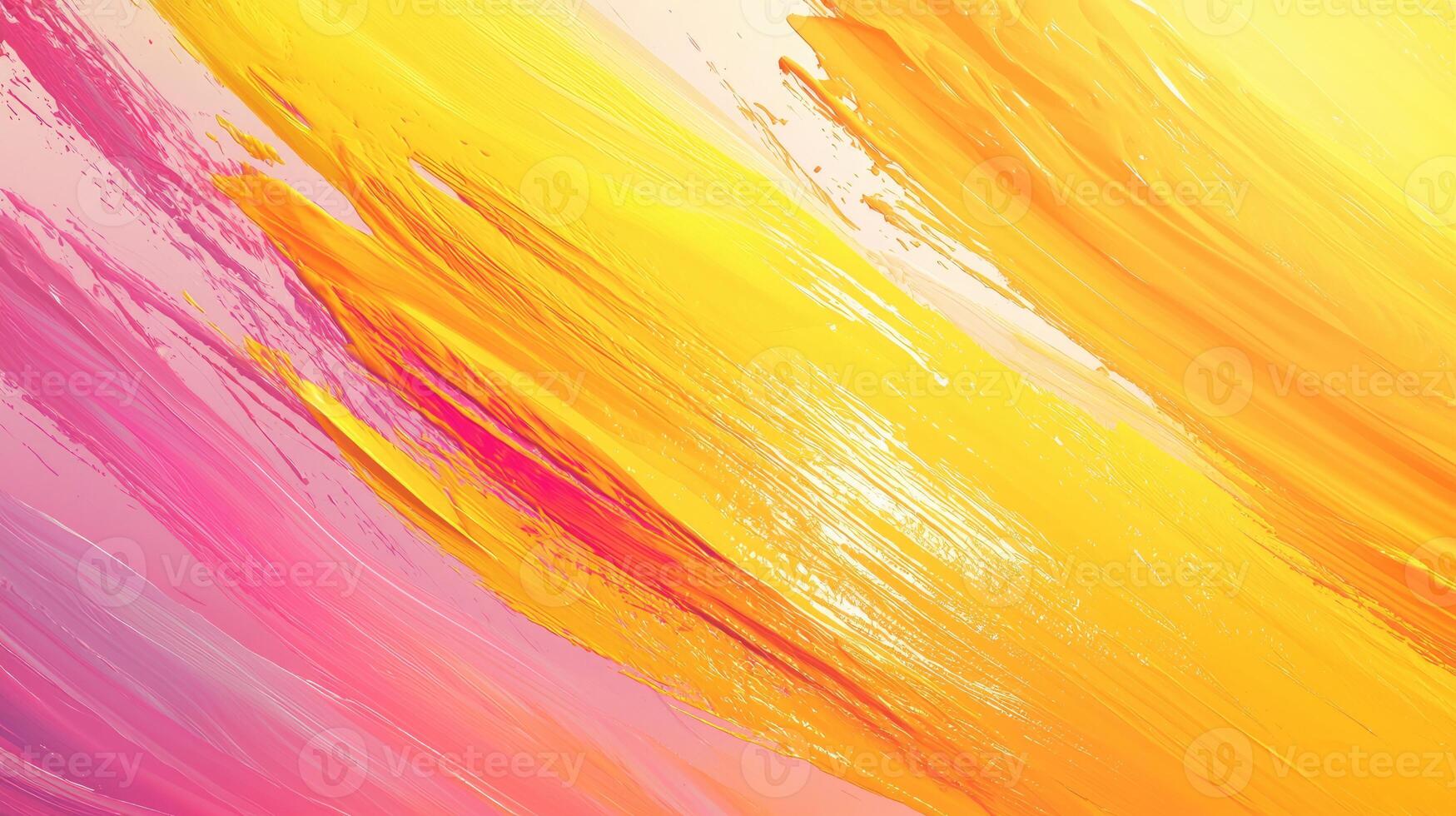 Abstract Painting of Yellow and Pink Brushstrokes photo