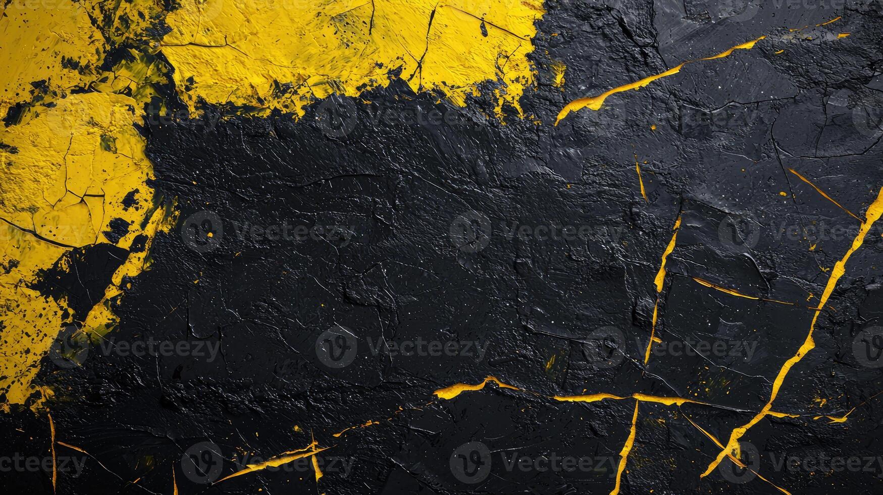 Abstract Black And Yellow Paint Texture Art photo